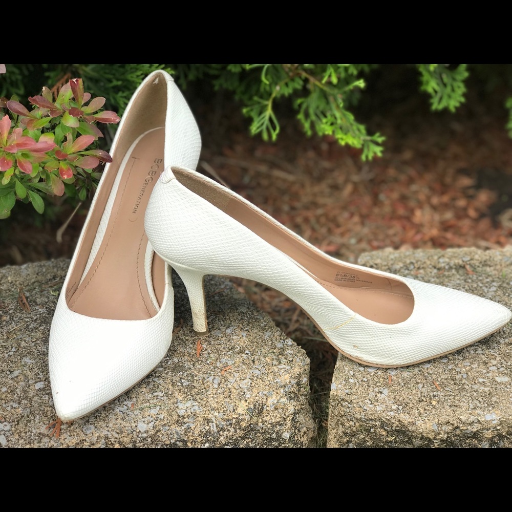 BCBG Next Generation White Heels